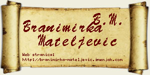 Branimirka Mateljević vizit kartica
